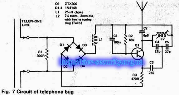 Telephone bug - no batteries required